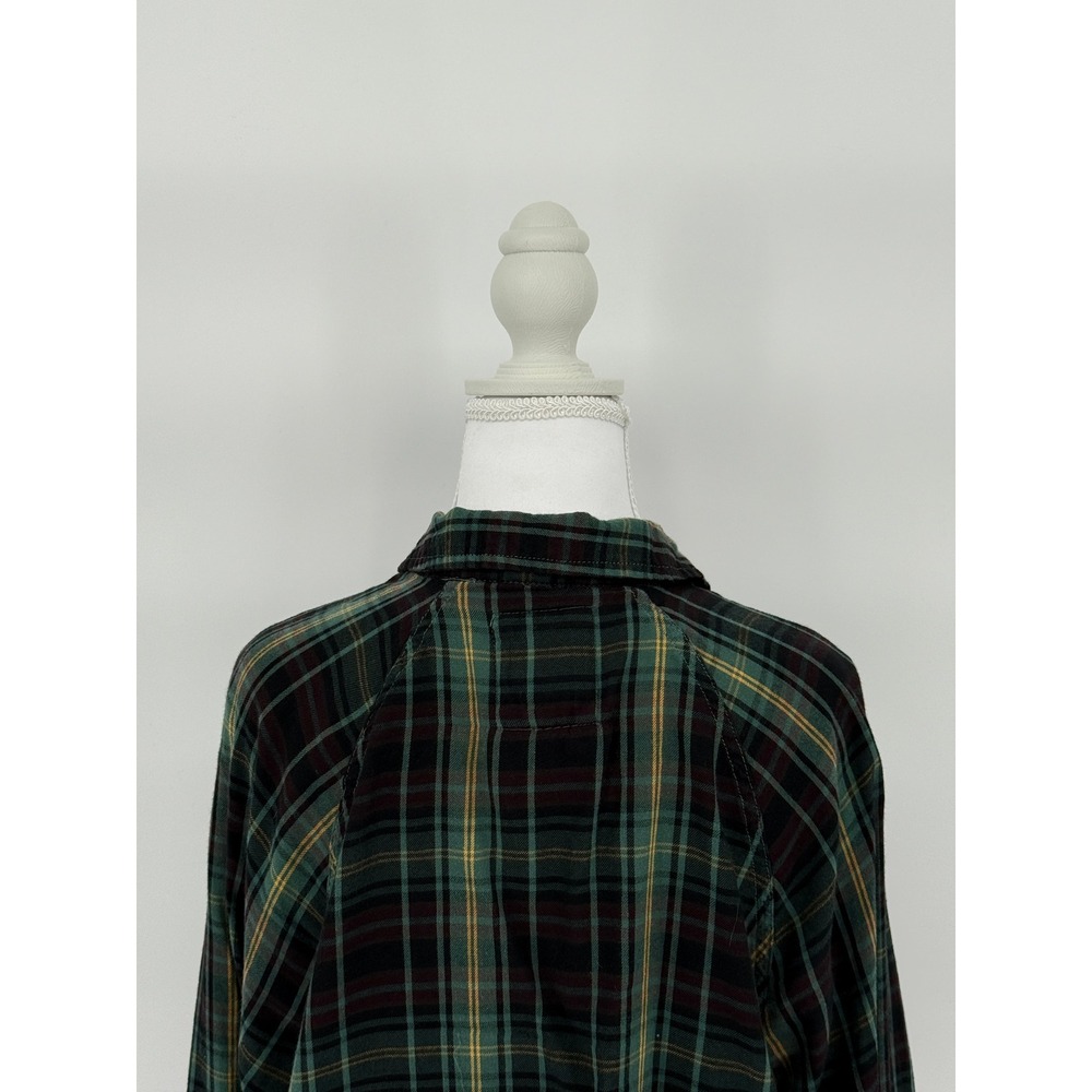 Vintage-Style Grunge‎ Plaid Flannel Button Down Green Black Soft Womens Size S - Picture 4 of 11
